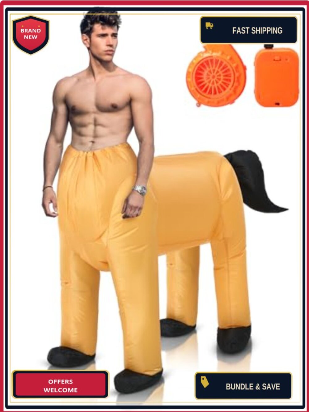 Inflatable Centaur Costume Adult Blow Up Horse Halloween Cosplay